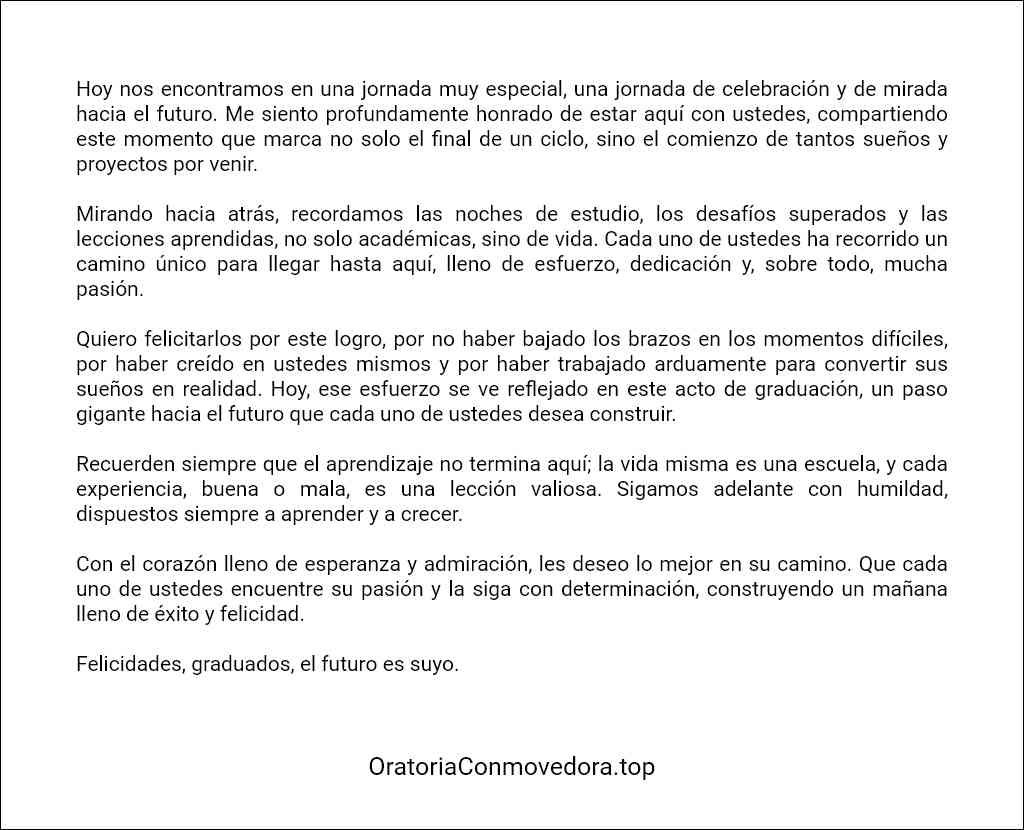 Discurso de felicitacion a graduados plantilla