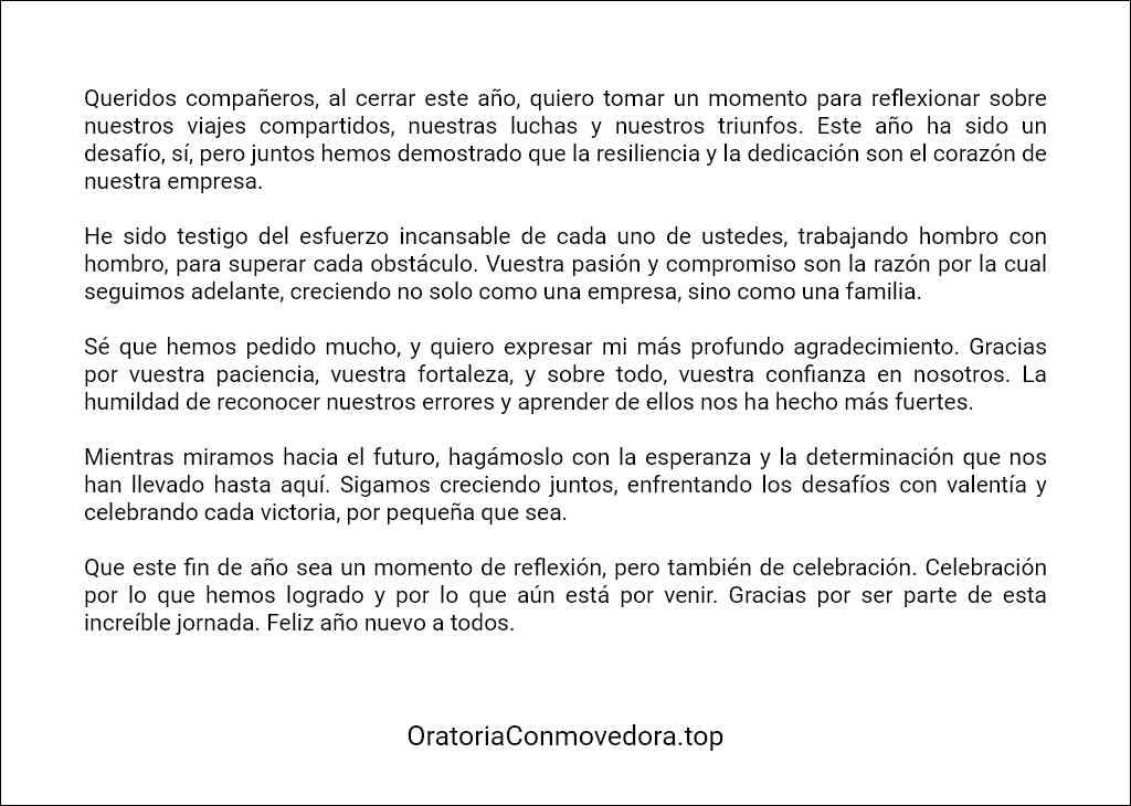 ejemplo de Discurso de fin de año empresarial