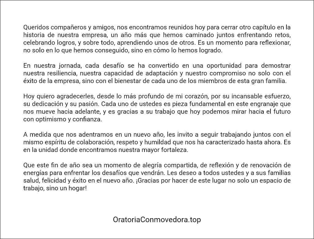 Discurso fin de año empresa plantilla