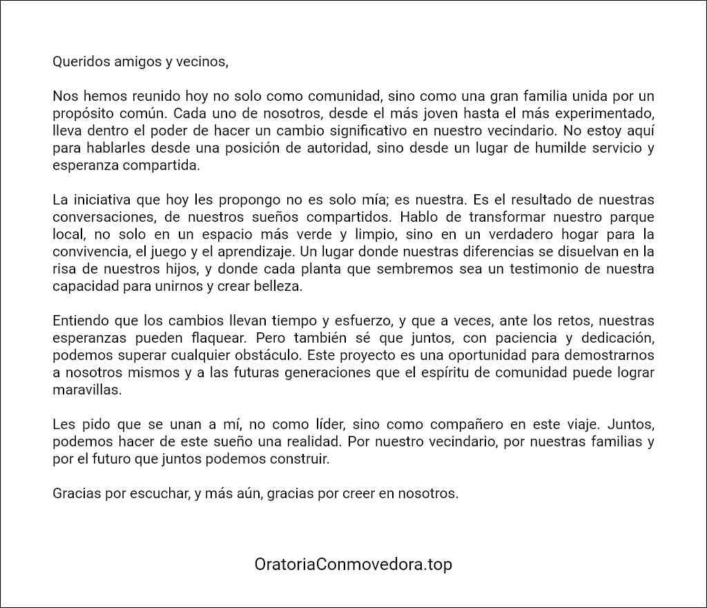 Discurso de convencimiento formato